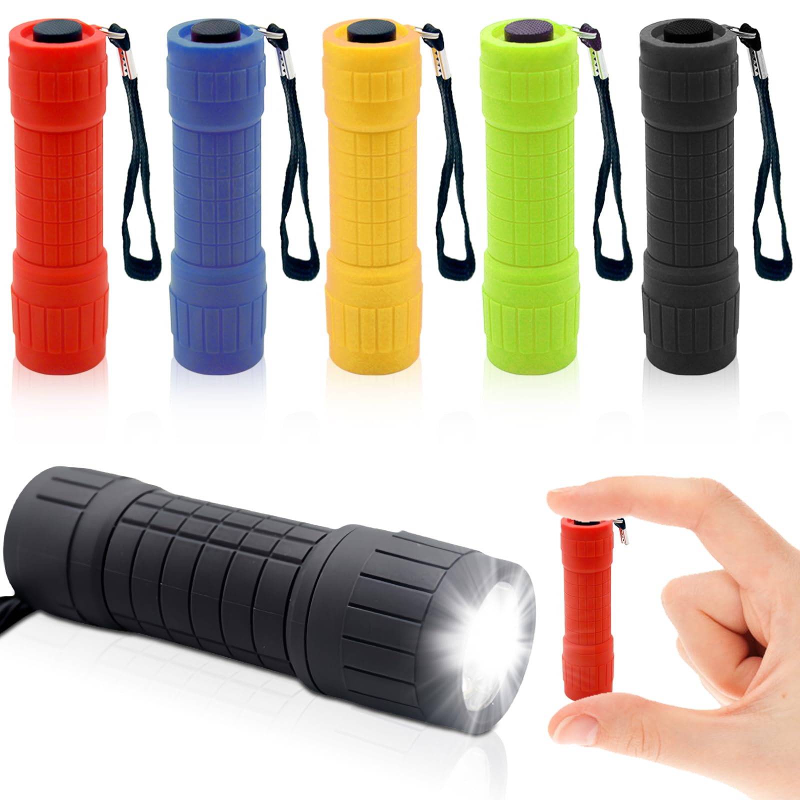 14 Mini Torce A LED Portachiavi In Alluminio – 7 Colori, Con Batteria LR41, Per Regali Bambini E Attività Outdoor