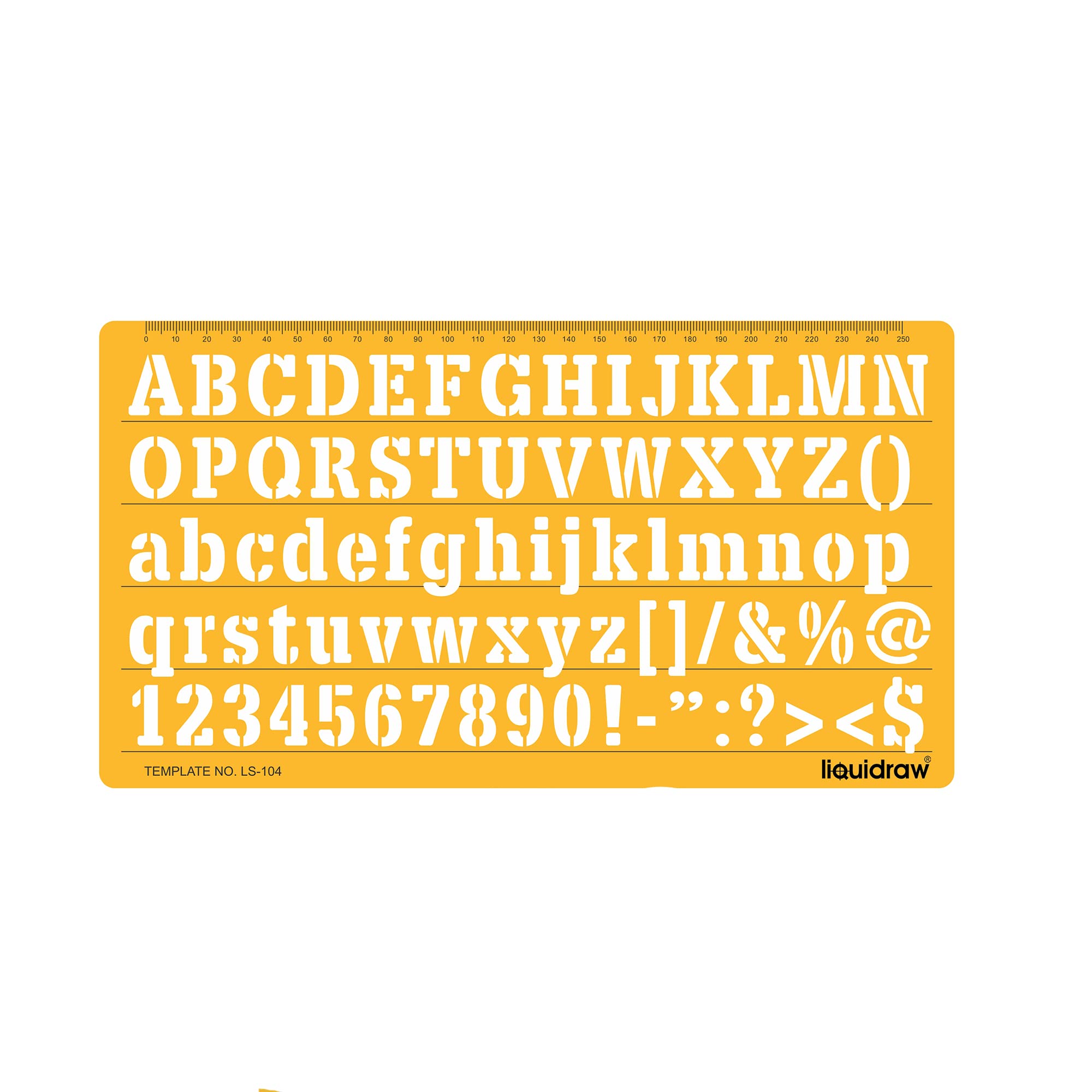 Liquidraw Letter Stencils for Calligraphy Crafts Bold Italic English Lettering Stencil Alphabet Number Symbols Drawing Template Capital Large, 20 mm & 15mm Letters (Bold)