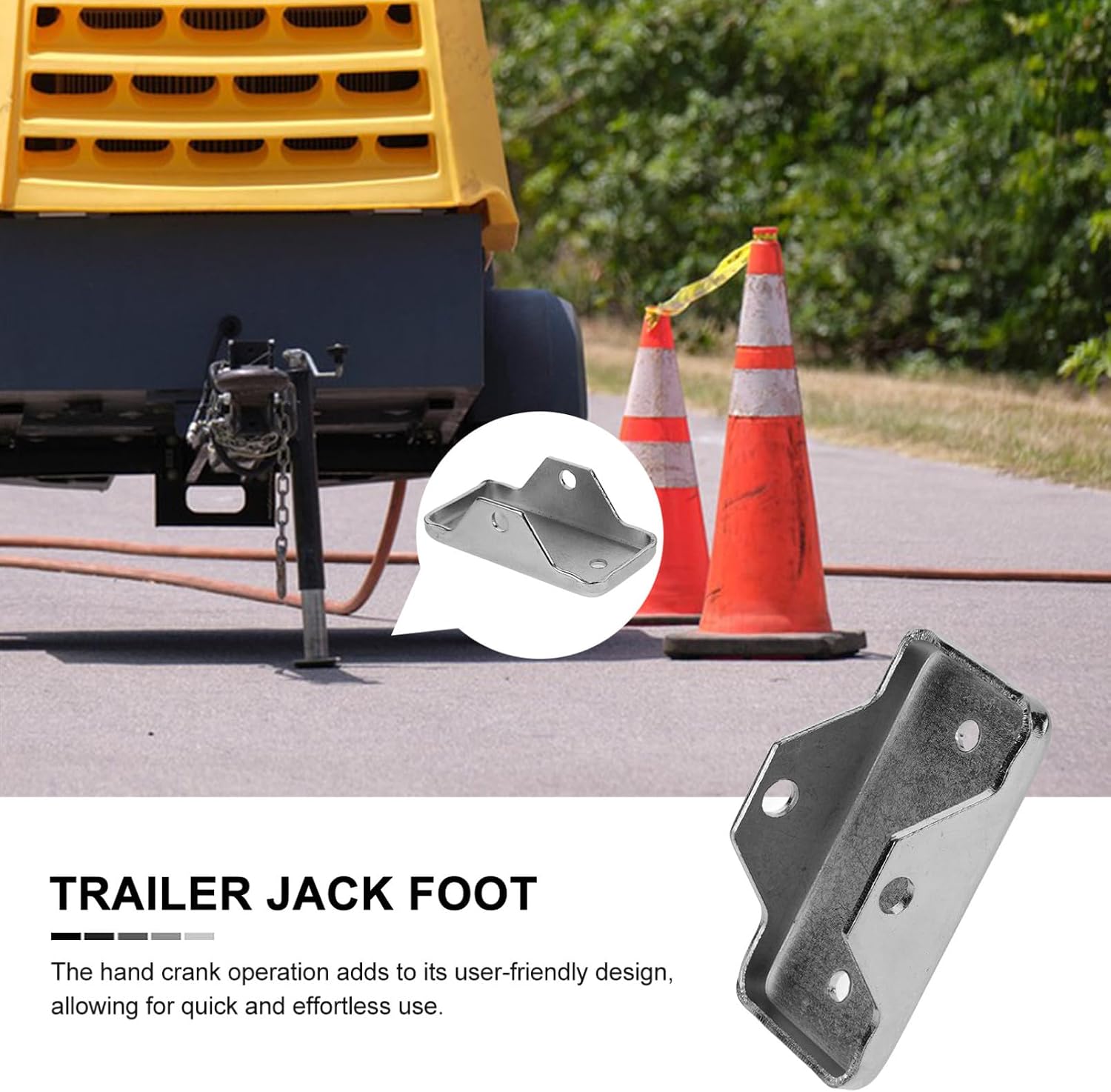 PRETYZOOM Trailer Jack Foot Pad Stabilizer Bracket Set with Removable Safety Pin Base Sturdy Trailer Tongue Jack Plate for Rv