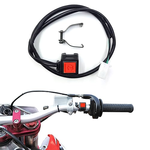 Manillar Motor Kill Switch Universal Motocicleta UTV ATV, Botón Rojo