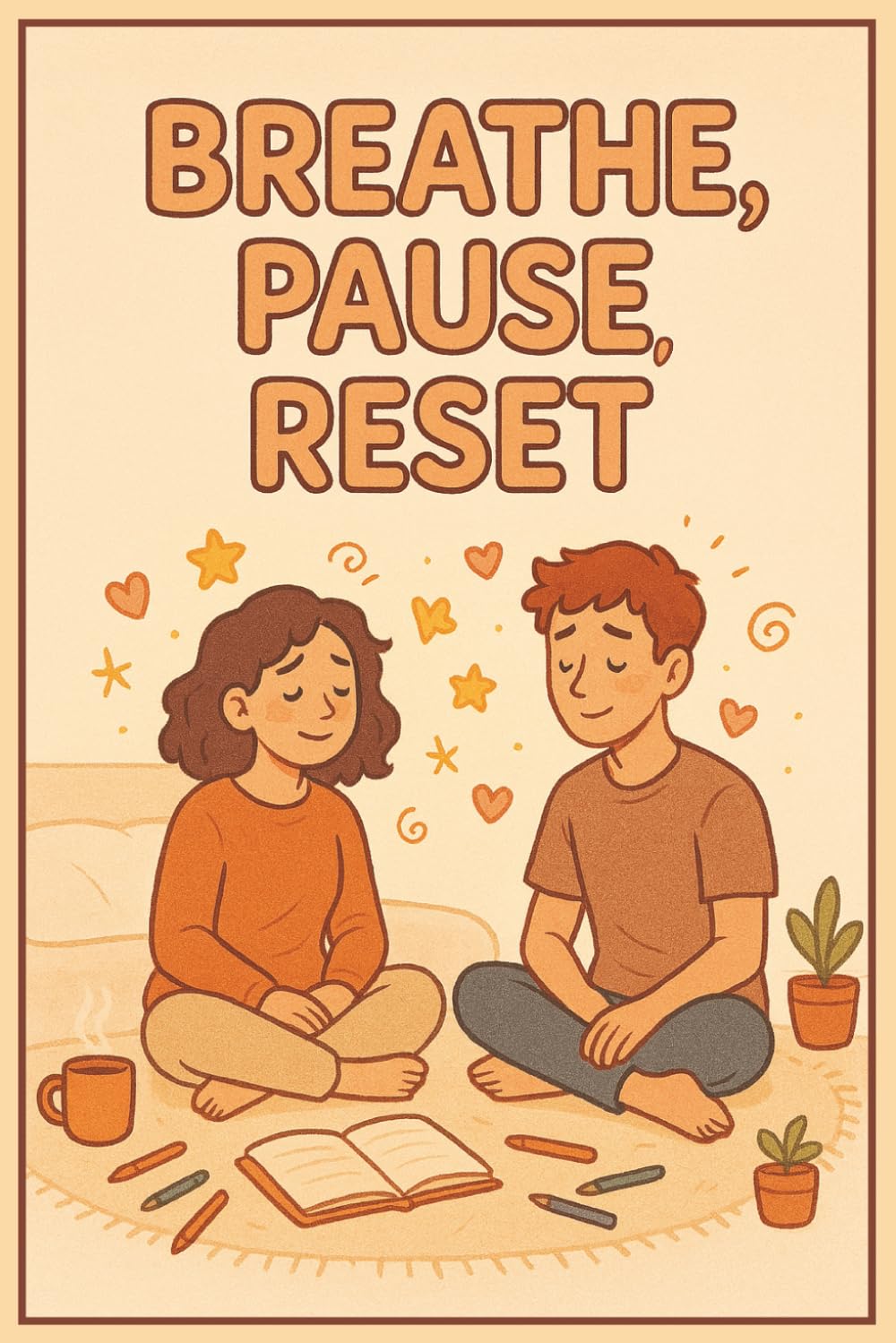 BREATHE, PAUSE, RESET: A mindful mix of coloring pages, relatable quotes, journal prompts, and word search puzzles for everyday clarity and calm.