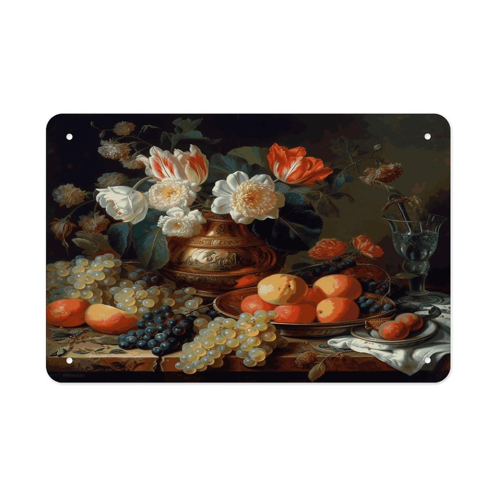 Fodpand Style Flowers And Fruits Wall Art Metal Signs Tin Sign