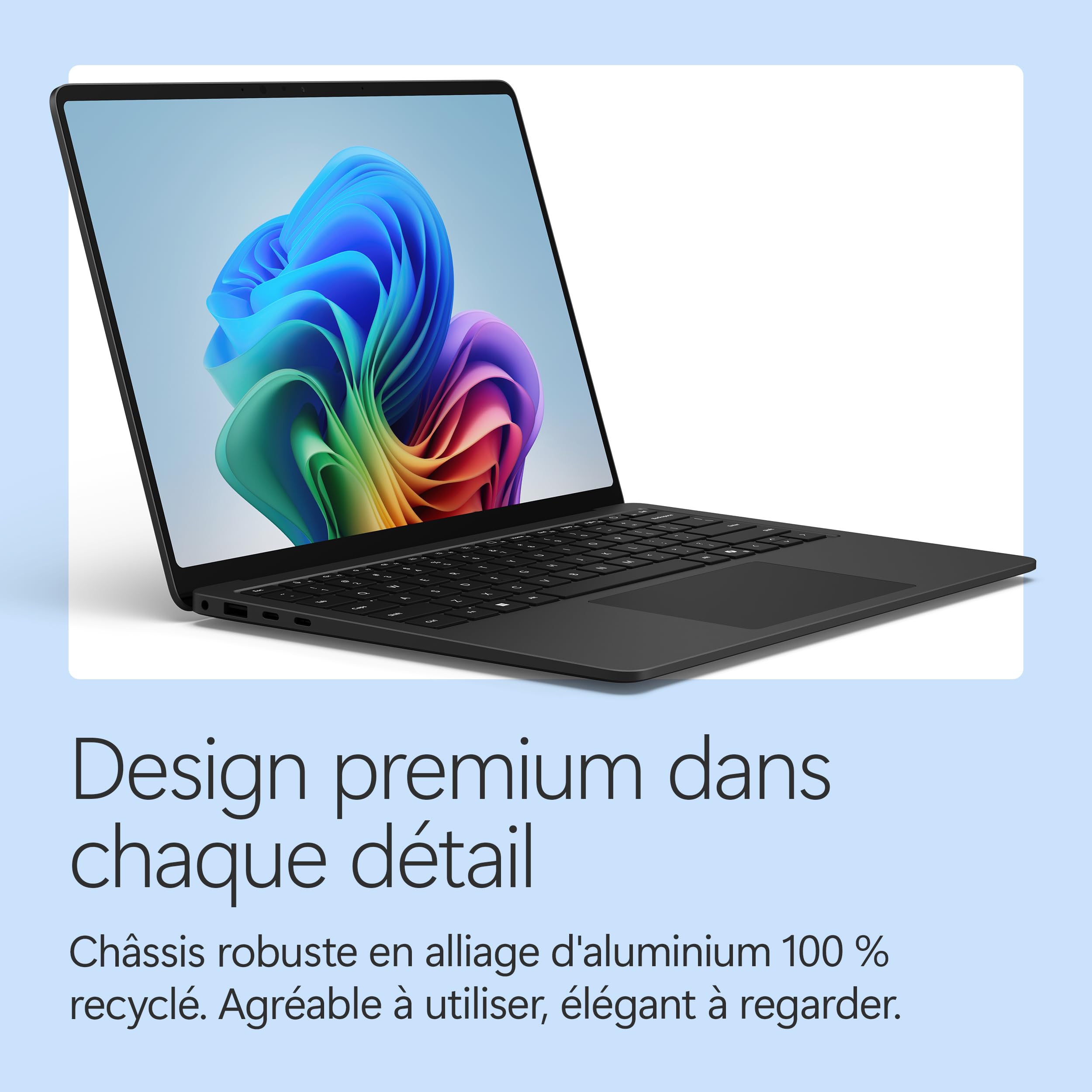 Microsoft Surface Laptop, 13.8" | Snapdragon X2 Elite | 16Go RAM, SSD 512Go | Ecran Tactile LCD 13.8” | Copilot+ PC | Noir | Windows 11 Home | dernier modèle (8e édition)