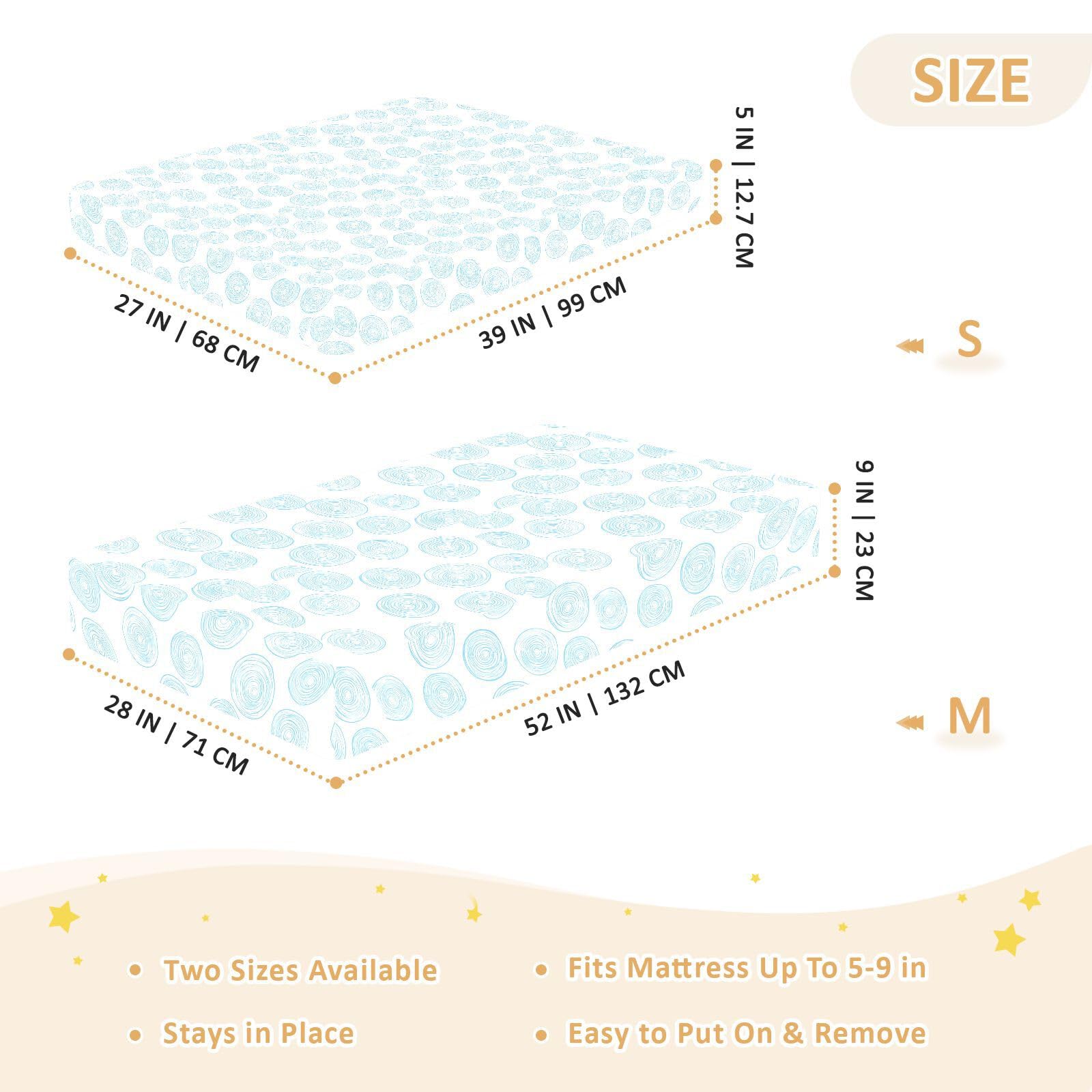 Blu Cartoon Carino Cerchio Lenzuola per Neonati Ragazze Cotone Baby Playard Sheet Morbido Traspirante Bambini Culla Lenzuolo per Nido, 1 Confezione cuna de Acolchonado
