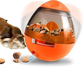 Zellar Interactive Treat Puzzle Dog Toy - Slow Feeder, Brain Stimulating Enrichment for Small & Medium Dogs & Cats (Orange)