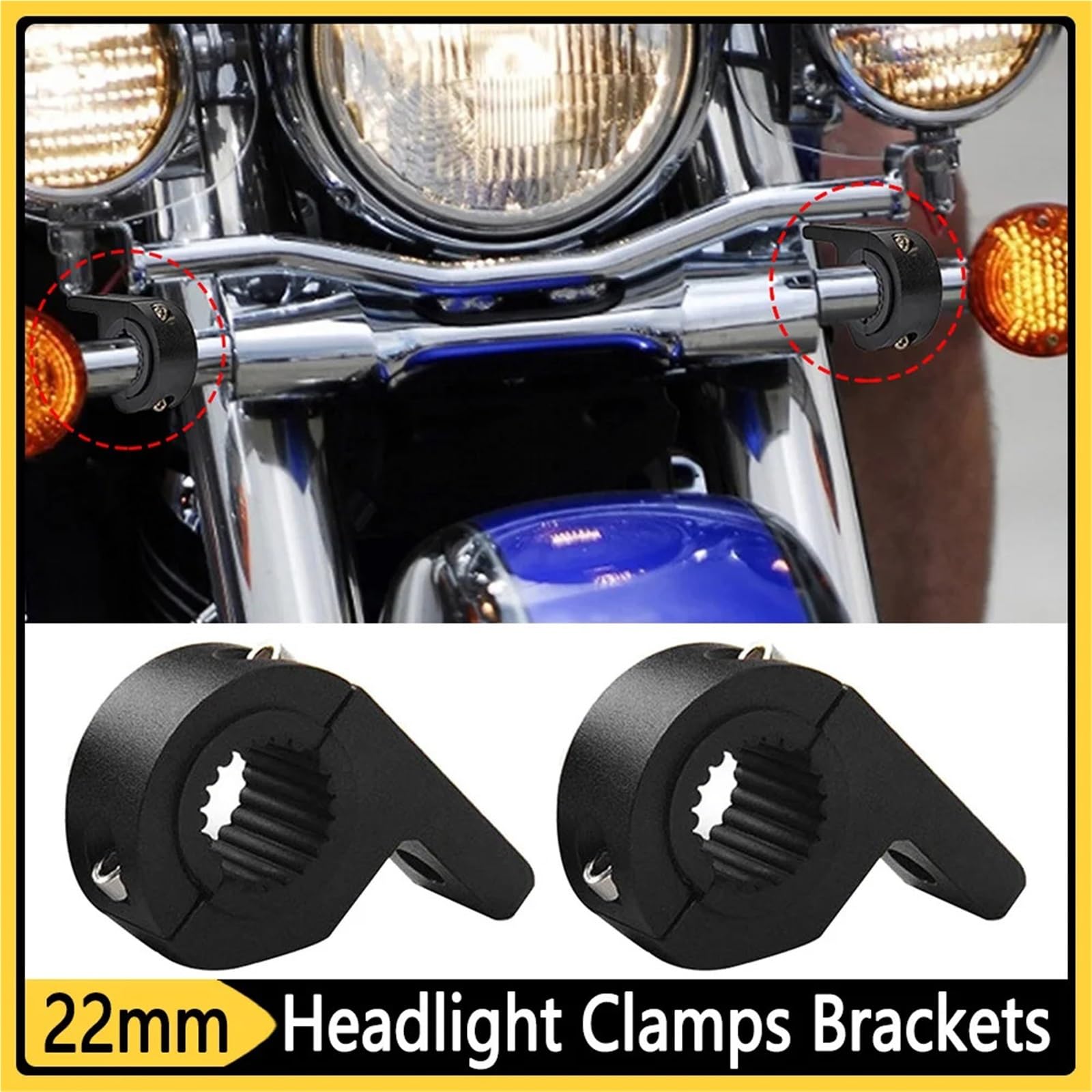 Scheinwerferhalterung 22mm Lenker Motorrad Blinker Halterung Rohr Clamp Kit Kopf Licht Lampe Scheinwerfer Halter Unterstützung Klammern