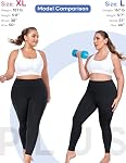 Plus Pantalon de yoga taille avec poches, L-5XL Leggings à étirement doux Haute taille, contrôle de tummy Legging épais d'entraînement 25"