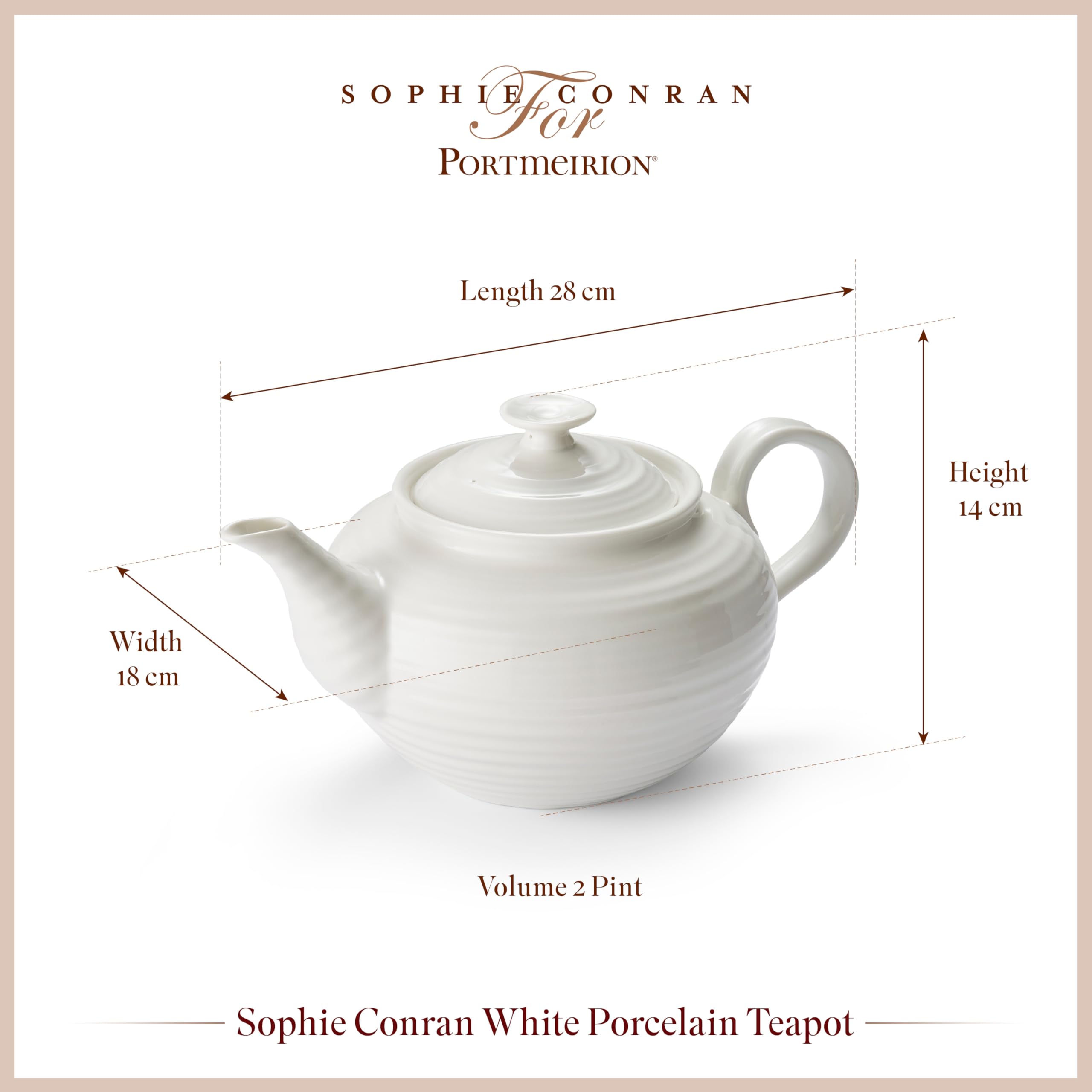 Portmeirion Home & Gifts Sophie Conran - Weiße Teekanne (2.pt) (Weiß)
