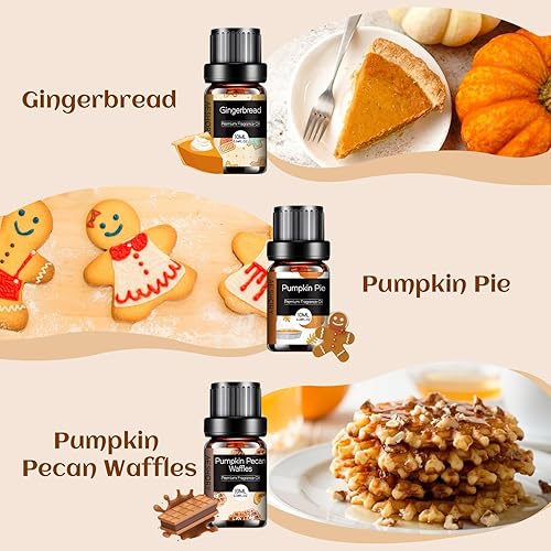 Miniatura 2 de Juego de aceites esenciales de panadería, aceite aromático para difusores para el hogar, fabricación de velas, pastel de calabaza, pastel de café,