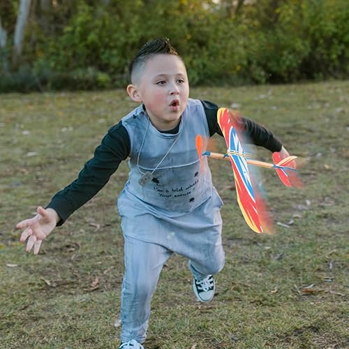 Miniatura 6 de 10 unidades de banda de goma impulsada avión modelo avión madera kits de lanzar planeador juguete para deportes al aire libre juguete y niños