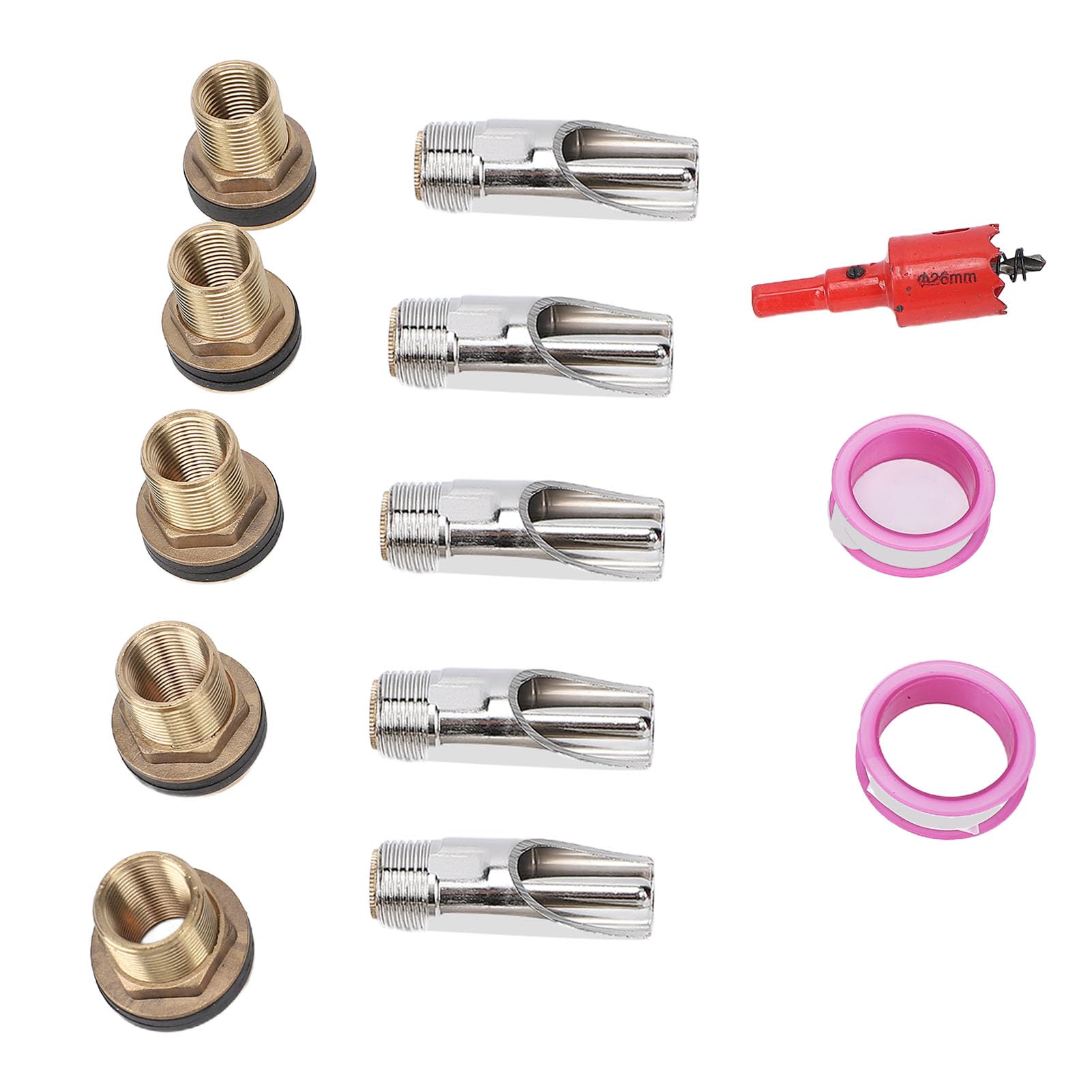 Bebedero para Pezones para Cerdos, Hidratación Automática de Acero Inoxidable, con Conectores de Latón, 5 Uds., para Cerdos, Cabras, Caballos y Ganado