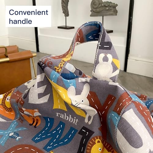 Miniatura 9 de YuppieLife Funda de lona para almacenamiento de animales de peluche para niños (solo funda, sin relleno), lavable a máquina, funda para sofá