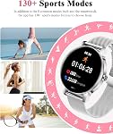 Smart Watch pour les femmes (Réponse/Faites Appel), 1.27'' HD Fitness Tracker Watch avec 130+ Modes de sport, fréquence cardiaque/superviseur du sommeil/cycle menstruel 41mm Smartwatch étanche pour Android iPhone (Argent)