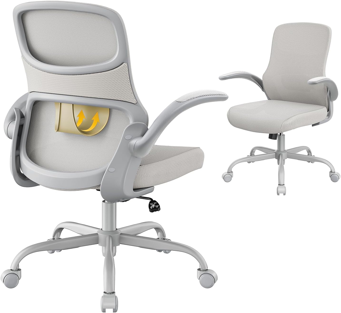 Ergonomic Mesh Office Chair with Flip-Up Armrests
