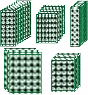 33pcs double-sided PCB prototype circuit board kit, 5 sizes of green universal printed circuit boards, can be used for electronic component soldering, suitable for DIY soldering projects.