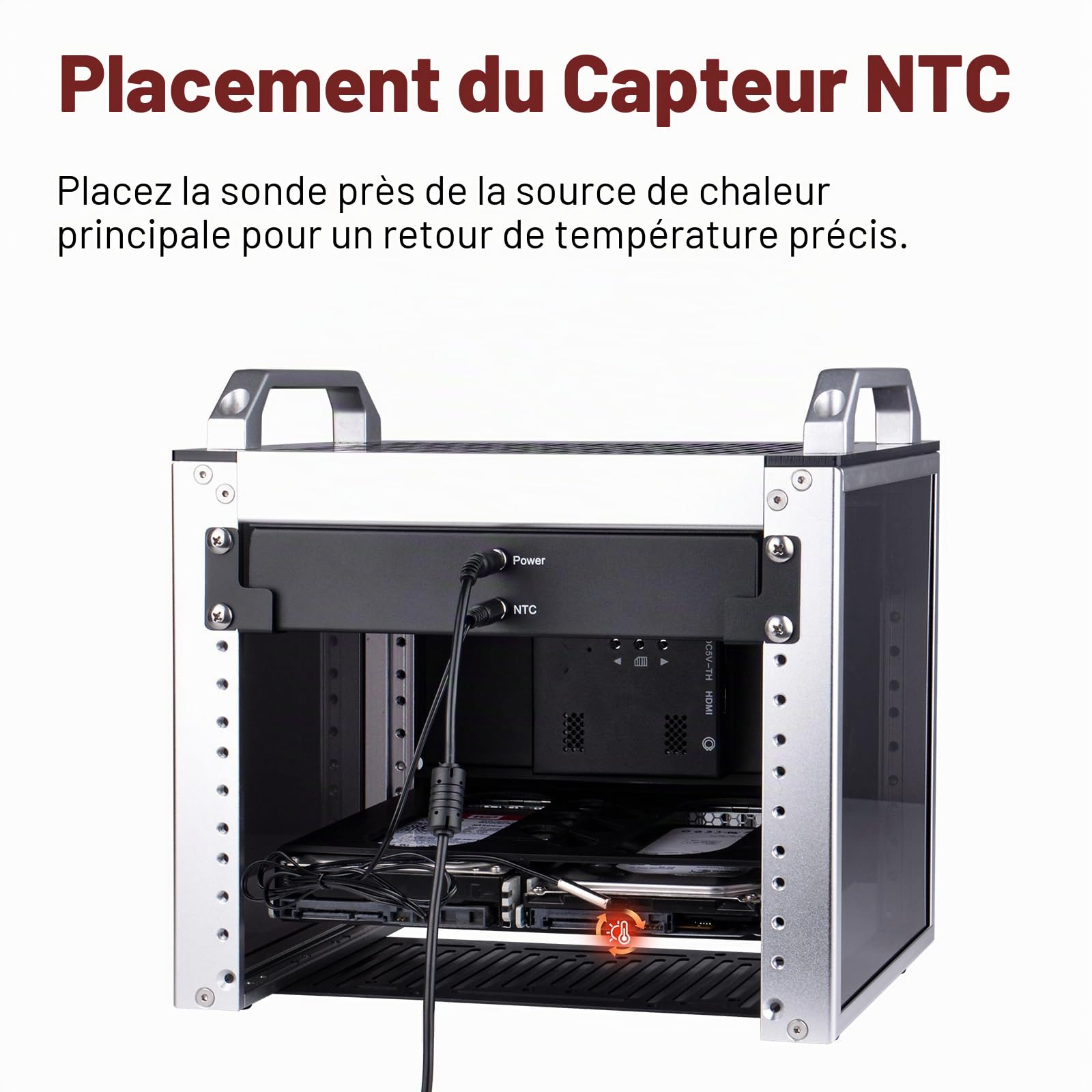 GeeekPi Panneau de refroidissement à ventilateur quadruple de 25,4 cm 1U pour montage en rack