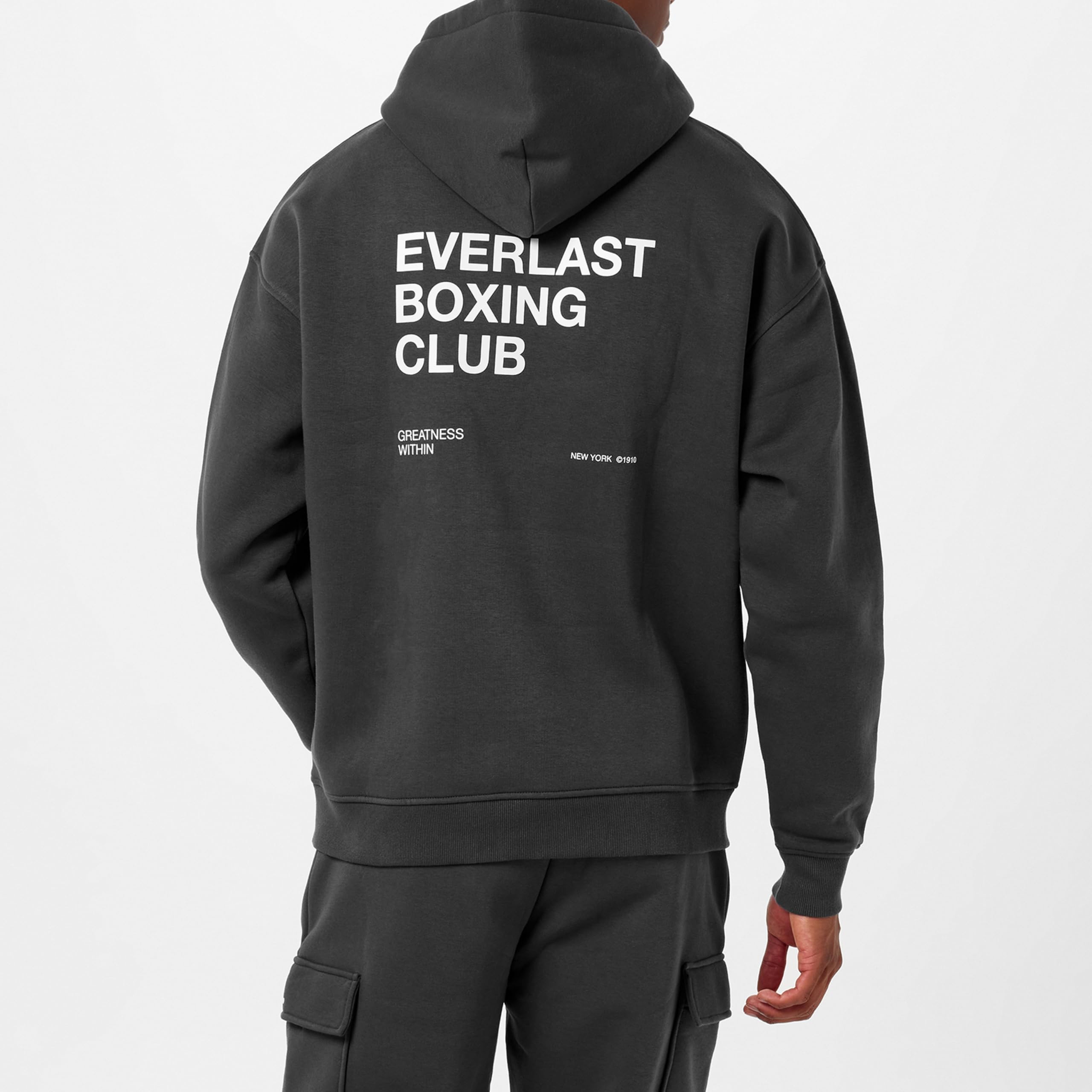 Everlast Męska bluza z kapturem do klubu bokserskiego, ciepła, oversize, męska bluza z kapturem, miękki polar, sportowy krój