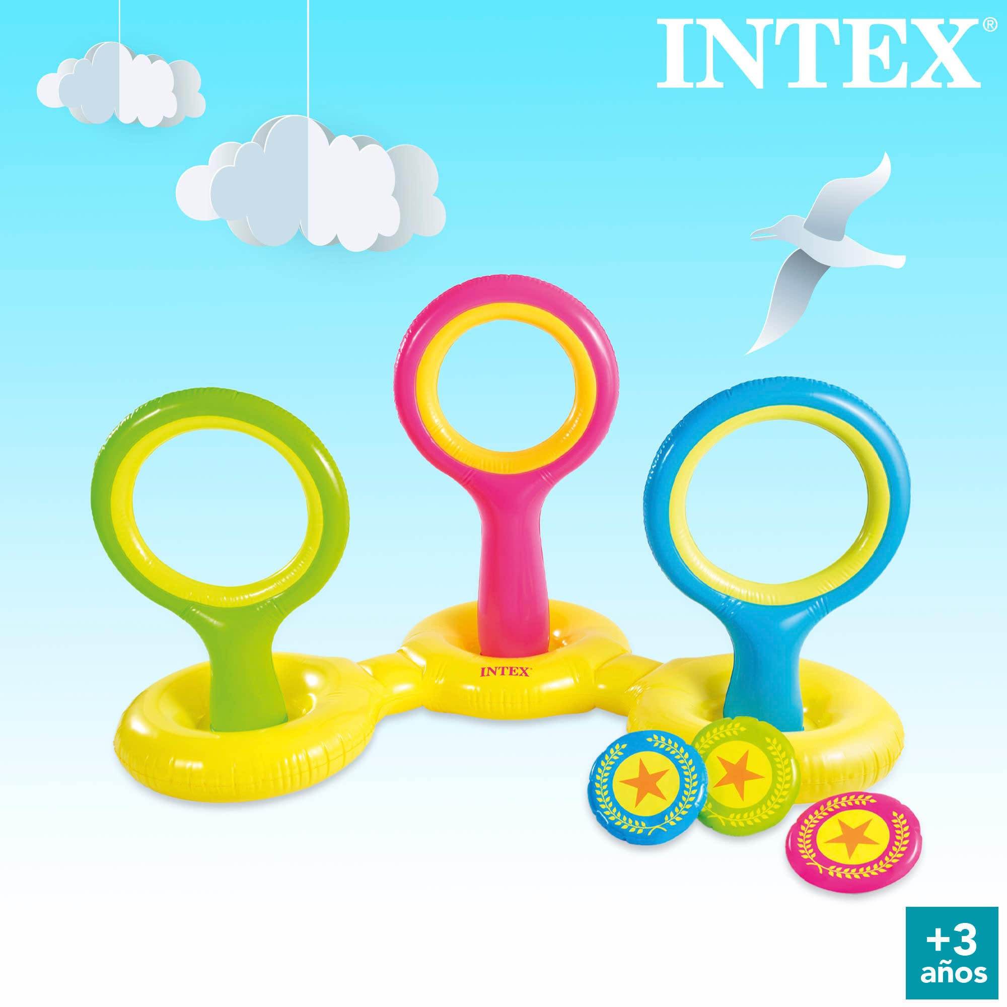 Intex 57510NP Gioco Del Disco Gonfiabile Galleggiante Vinile Multicolore 178x102x104 cm