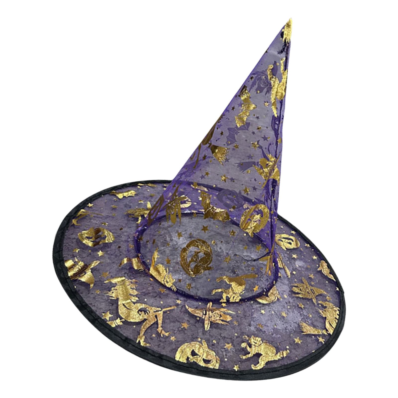Xjdzineq 5Pcs Witch Costume Hat 33cm High Pointed Wizard Outfit Accessory for Women Men Kid Halloween Cosplay Halloween