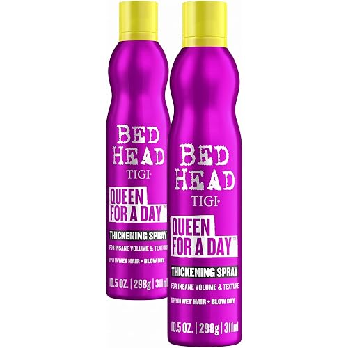 TIGI Bed Head Volumizing Hair Spray, Queen For A Day, for Thickening and Texturizing Fine Hair, 10.5 oz, 2 Pack
