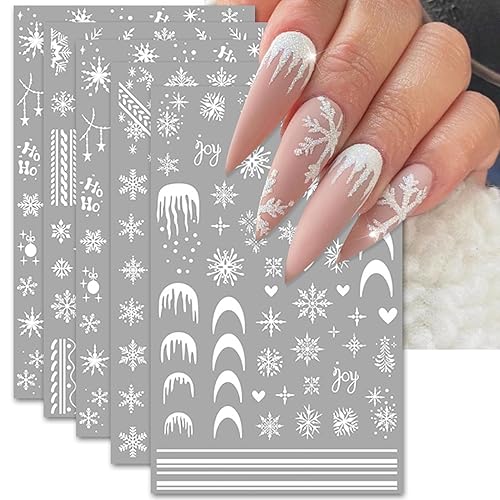 Large Snowflake Nail Stickers, Christmas 3D Self-Adhesive Nail Art Decals