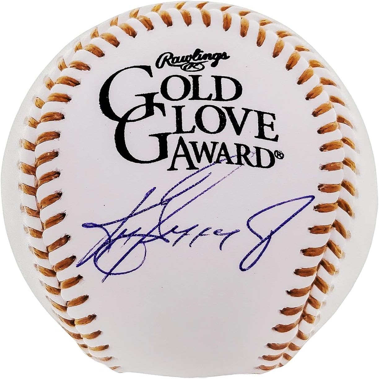 Ken Griffey Jr. Autographed Official Gold Glove Logo Baseball Mariners Beckett BAS QR