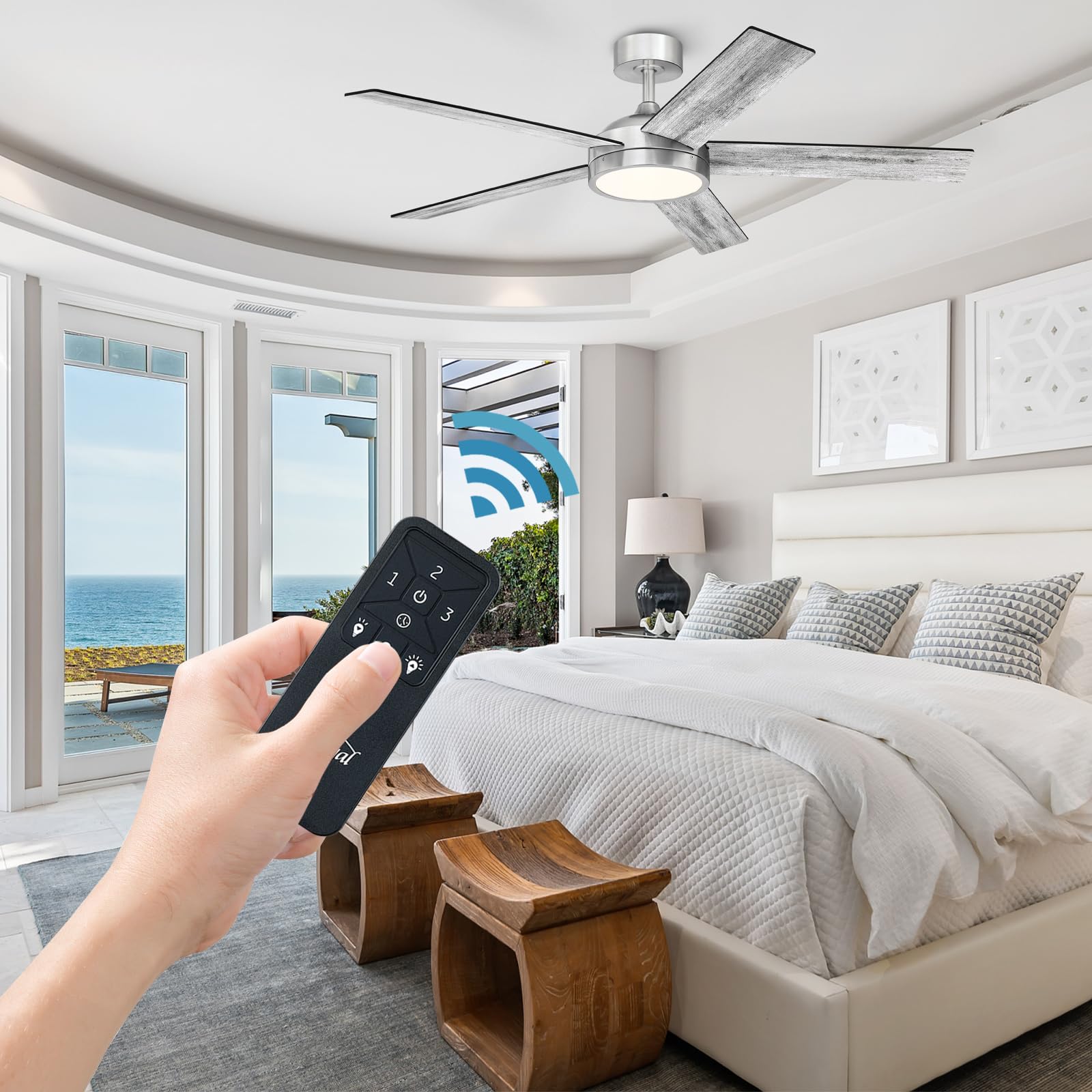 Telecomando Ventilatore da soffitto a 3 marce, kit telecomando universale con dimmer, interruttore luce Ceilig per Harbor Breeze, Hampton Bay, Hunter,