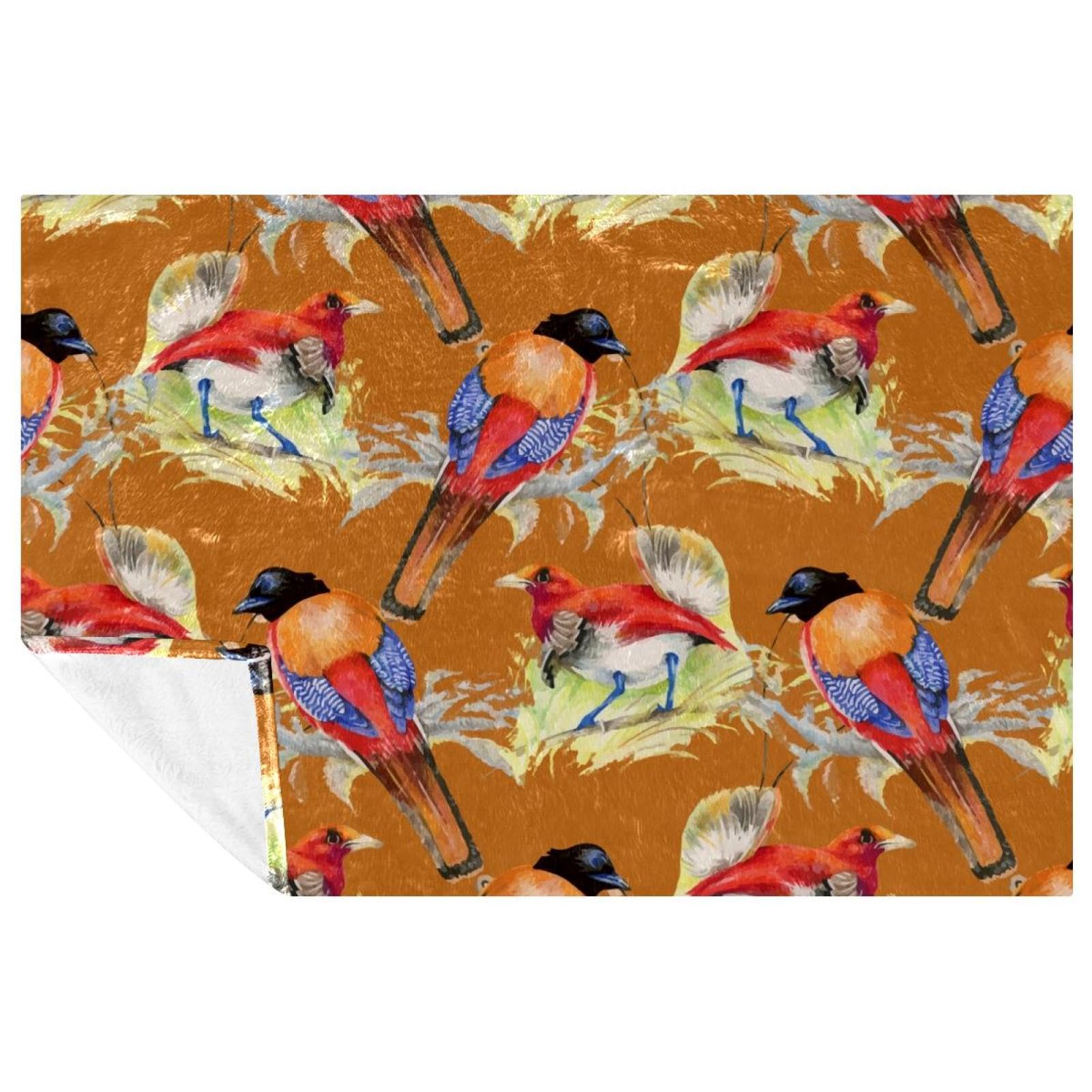 Couverture pour pique-nique et camping motif oiseaux plaid chaud de plage 150x100