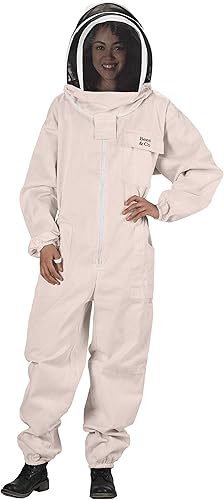Miniatura 3 de Bees & Co Traje de apicultor de algodón natural con velo de esgrima y guantes de piel de cabra (grande)