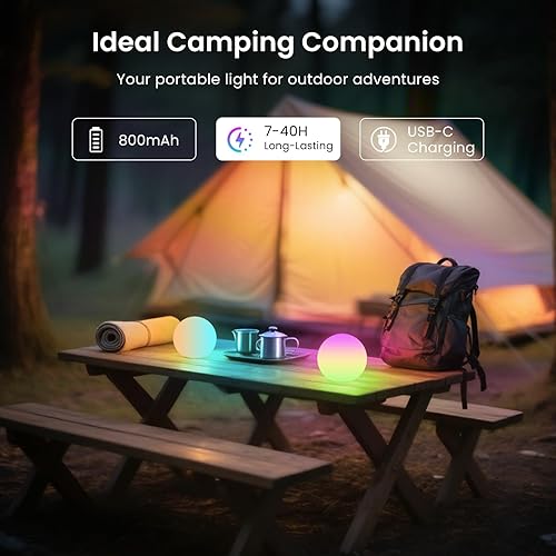 Miniatura 6 de LOFTEK Bola de luz flotante recargable para piscina, lámpara LED de 3 pulgadas, luz RGB que cambia de color para bañera de hidromasaje, luces LED