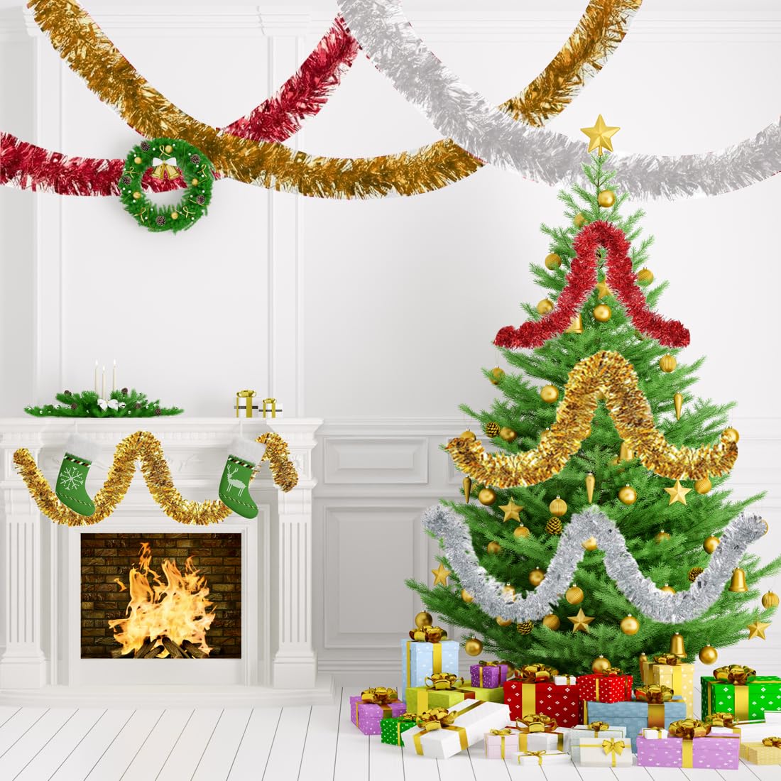 Brussel - Ghirlanda Decorativa Per Albero Di Natale, 2 M, Colore