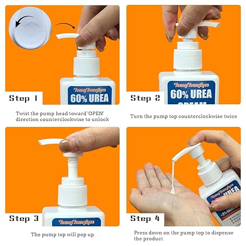 Miniatura 5 de Crema de urea 60%  Crema de pies de urea con calcetines hidratantes para el talón para manos secas agrietadas, 60 por ciento para pies de máxima