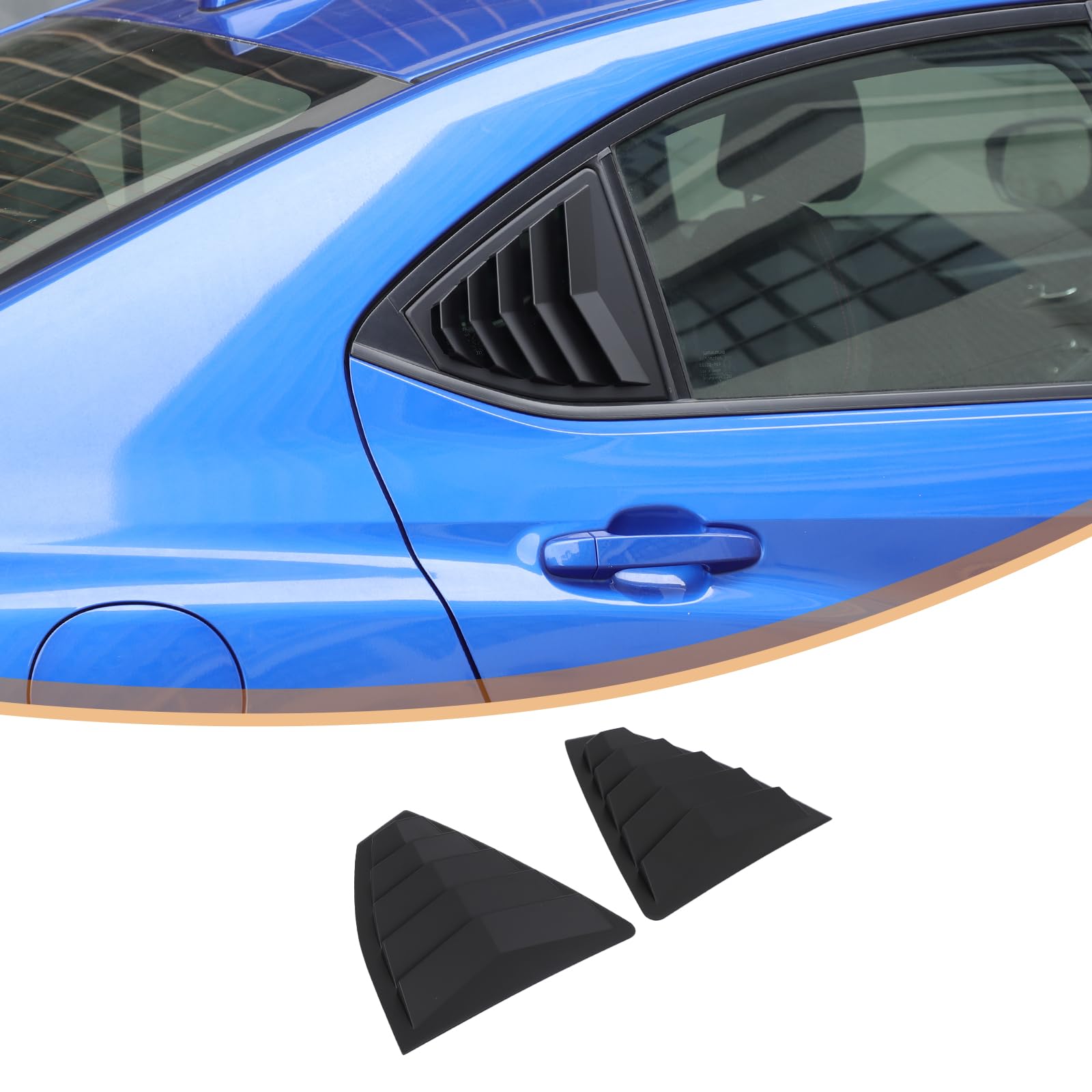 Rear Window Louver Cover Car Rear Side Window Louvers Air Vent Scoop Shades Cover Blinds Fit for Subaru WRX 2022-2025(Sedan Version) (Matte Black)