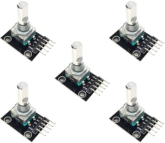 5 Pack Rotary Encoder Knob Sensor Module with Arduino ESP32 ESP8266 Raspberry Pi DIY Electronics Project Online Tutorial