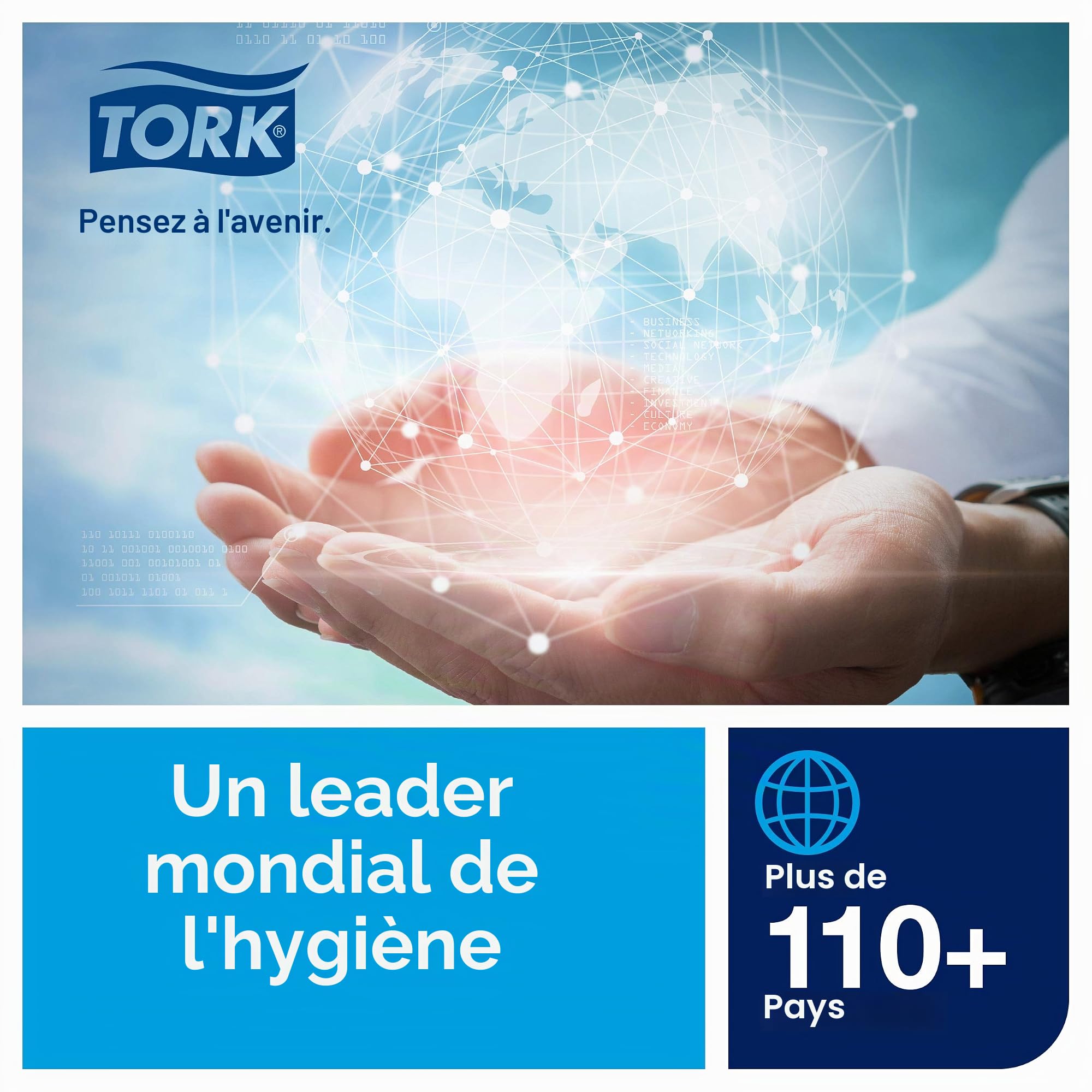Tork Xpress Essuie-mains interfoliés - 150100 - Papiers d'essuyage pliés en Z qualité Universal pour Distributeur H2 - Essuie-mains en papier 1 pli blanc - 21 x 230 feuilles, Moyen