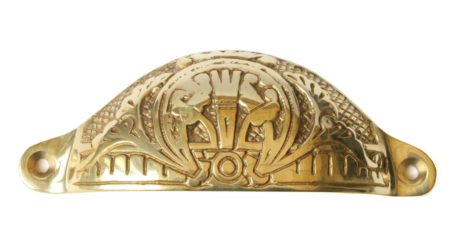 Solid Brass Arts and Crafts Drawer Pull (110mm Wide)