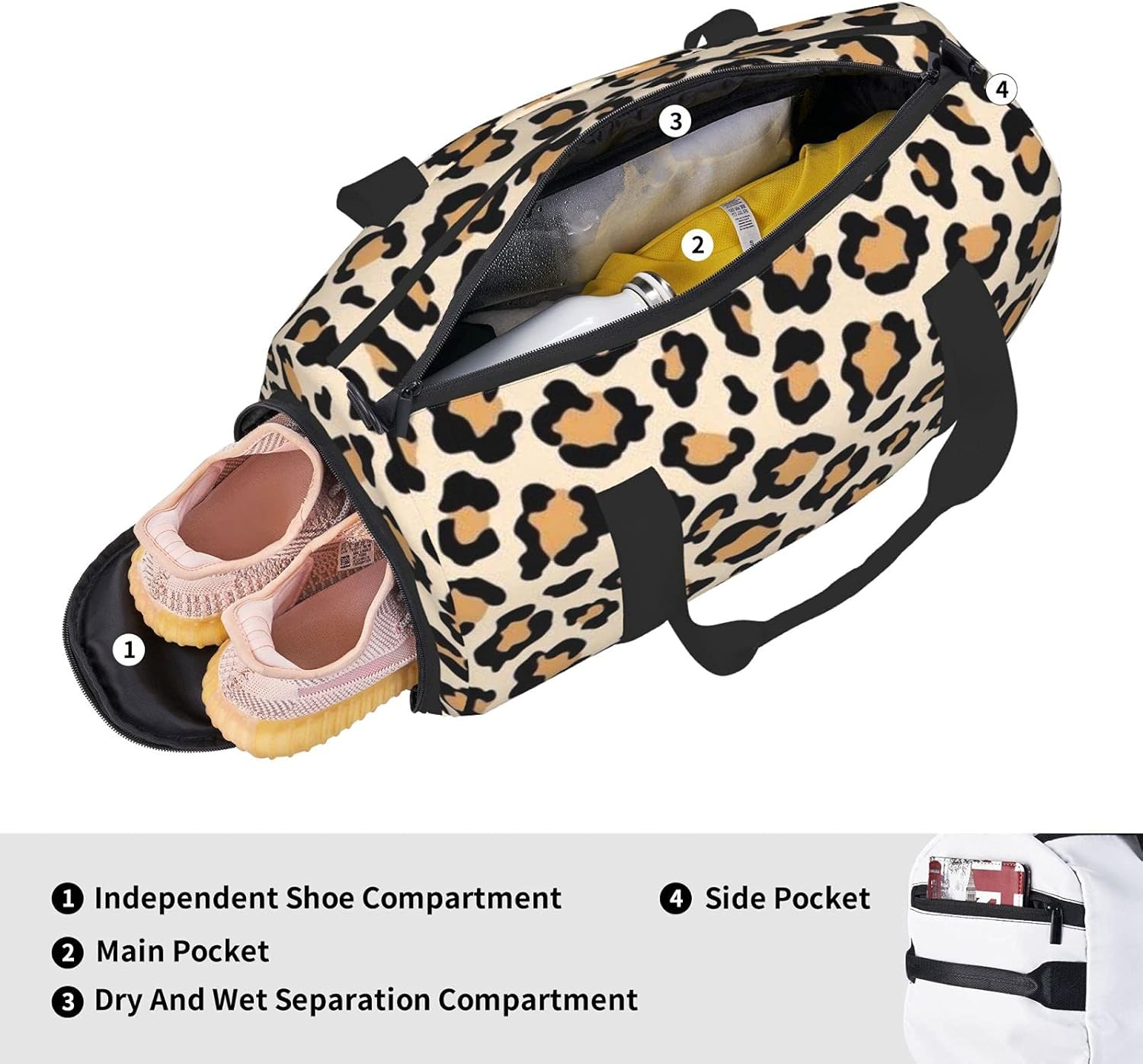 leopard gym bolsa