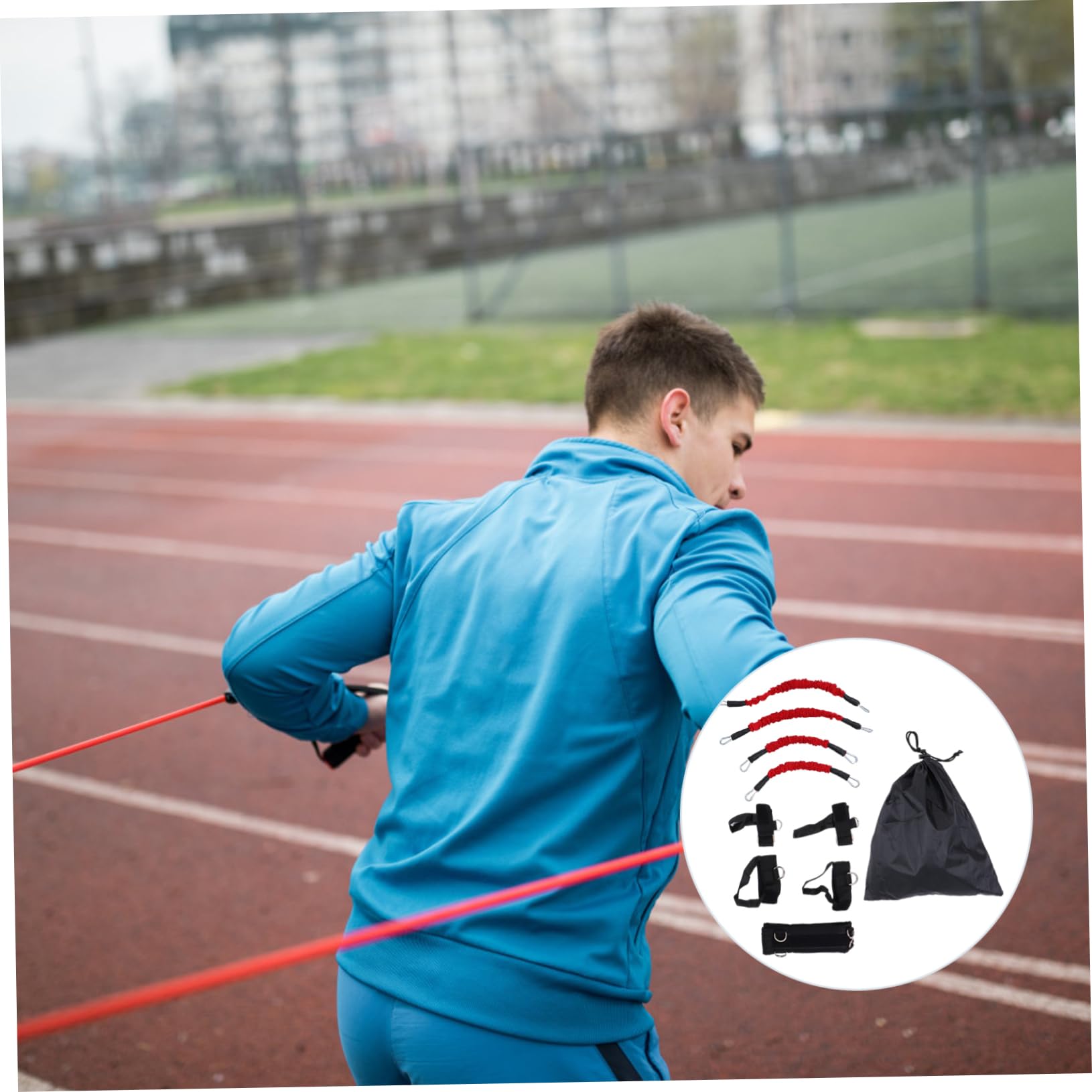 Mikinona Juego de Bandas de Resistencia para Ejercicio Bandas de Fitness de 15lbs Ligera y para Entrenamiento y Actividades Deportivas para Baloncesto y Fútbol