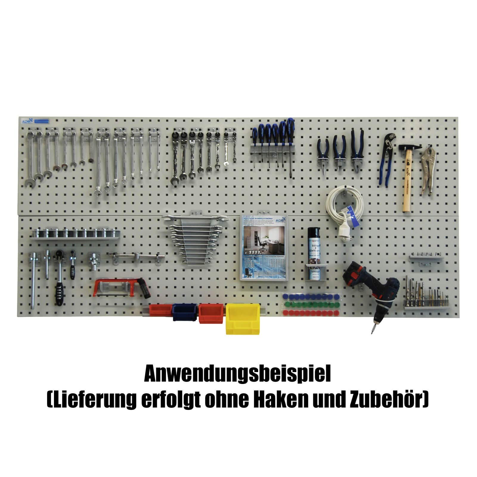 ADB Lochwand Lochwände Werkstattwand Metall Werkstatt Werkzeugwand 493-1975 mm Zubehör, Länge:493 mm, Farbe:Anthrazitgrau (RAL 7016)