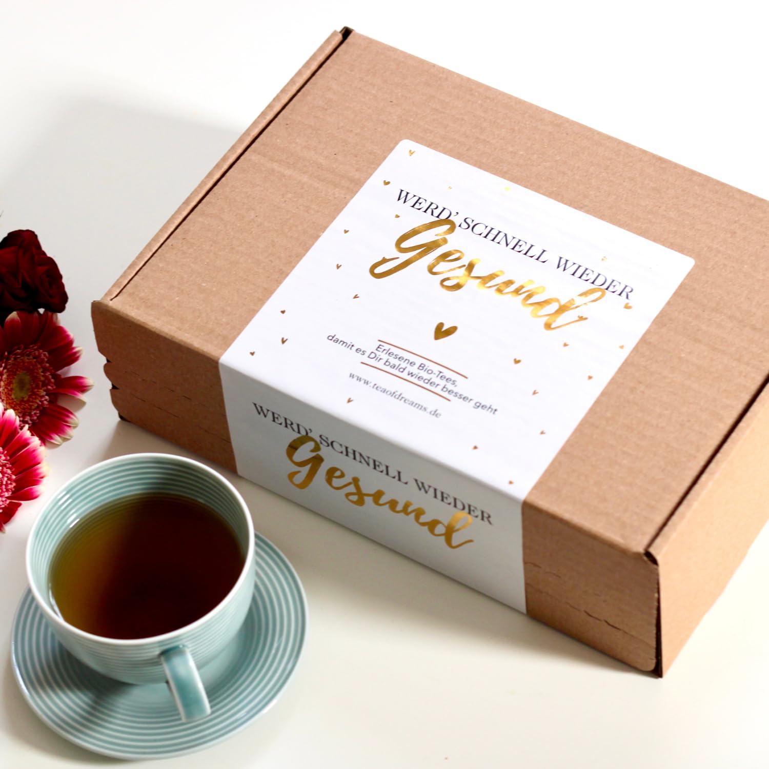 Gute Besserung Tee Geschenk – Das Genesungsgeschenk für Männer und Frauen - get well soon