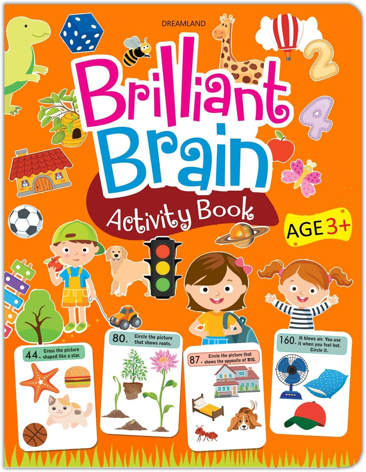 Brilliant Brain Activity Book for Kids Ages 3–4 | Fun Educational Workbook with Puzzles, Tracing, Alphabet, Numbers, Shapes & More | Early Learning for Preschool & Kindergarten