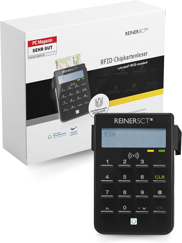 REINER cyberJack RFID chipkártya olvasó USB 2.0 csatlakozóval - black