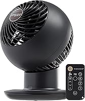 IRIS USA WOOZOO Quiet Air Circulator Fan with Remote, 5 Speeds, 82ft Reach, Oscillation & 90° Tilt - Bedroom, Office, Dorm Fan, Black