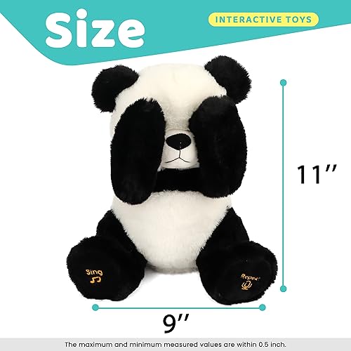 Miniatura 4 de Cuteoy Peek A Boo Panda Bear interactivo repite lo que dices juguete de peluche musical para cantar y hablar adorable regalo de animación eléctrico