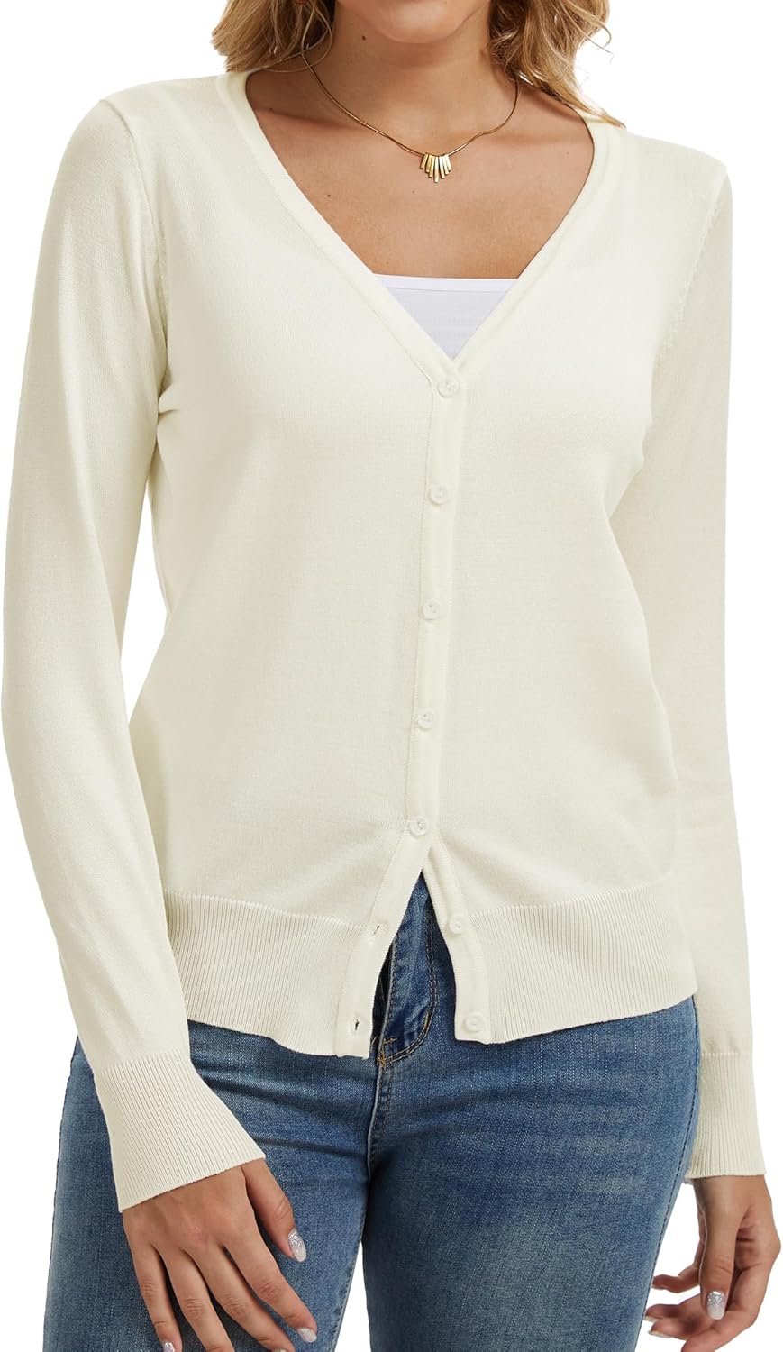 Spicy Sandia Womens Cardigan Sweaters Lightweight Button Up V Neck Dressy Casual Trendy Spring Sweater Jackets - Image 2