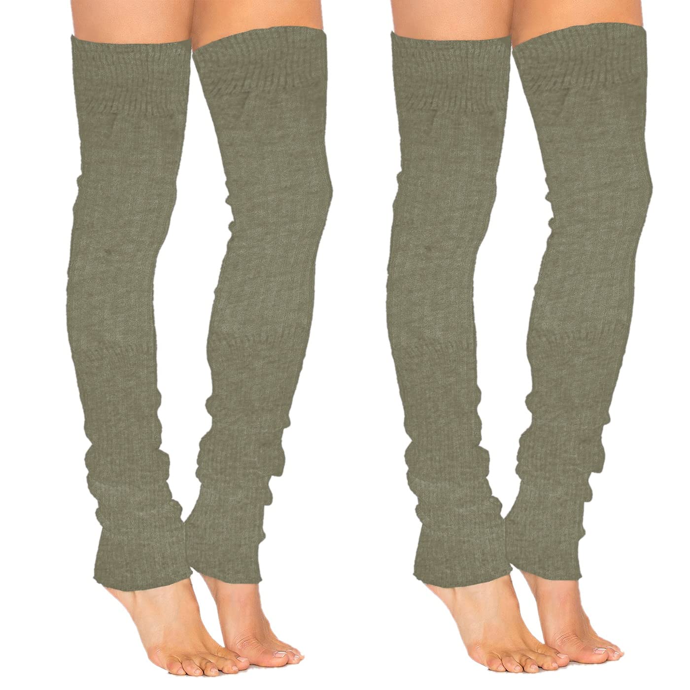EKAN Women Winter Warm Long Leg Warmers Over Knee High Footless Socks 1 Pair (25 Inch Grey) - Image 8 thumbnail