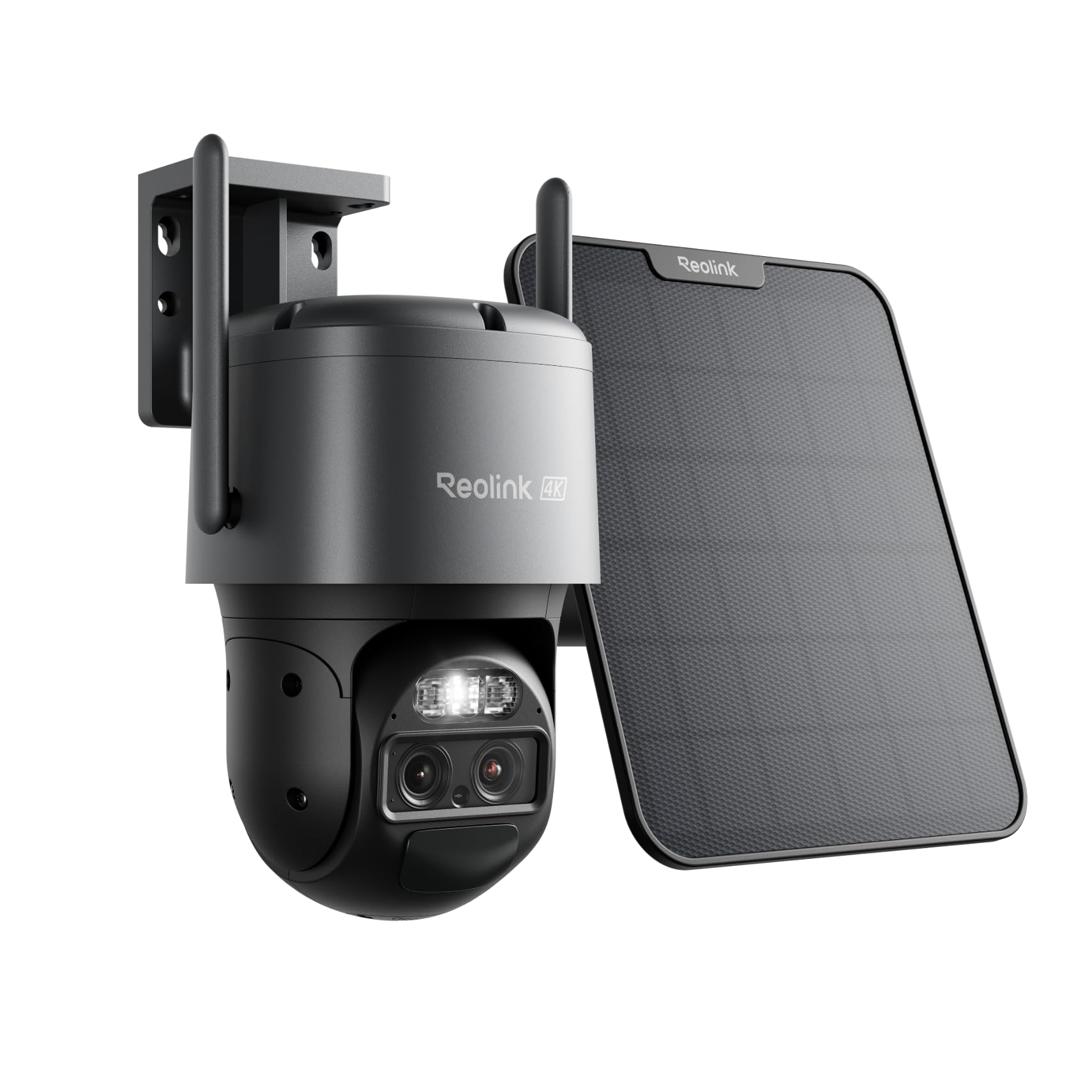 Reolink 4K PTZ Überwachungskamera Aussen Akku mit Auto-Tracking & Auto-Zoom | Dual Lens, Dual-Band WiFi 6, 30m Farbnachtsicht, KI-Erkennung, PTZ, 8MP Solar WLAN Kamera Outdoor, TrackMix Grau+Solarpanel