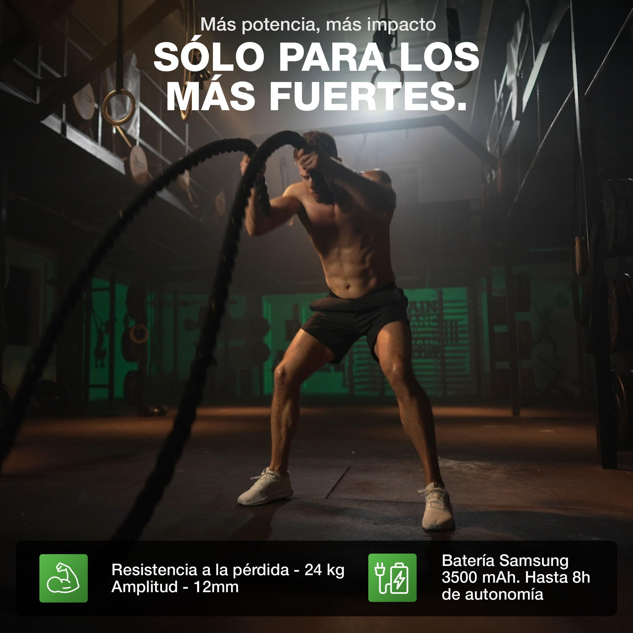 DONNERBERG® Proberg Pistola De Masaje De Percusión Para Tejidos Profundos | Masaje Muscular Intenso Con 24 kg De Fuerza Y 12 mm De Amplitud, Batería Samsung 3500 mAh, 7 Cabezales, 7 Años De Garantía
