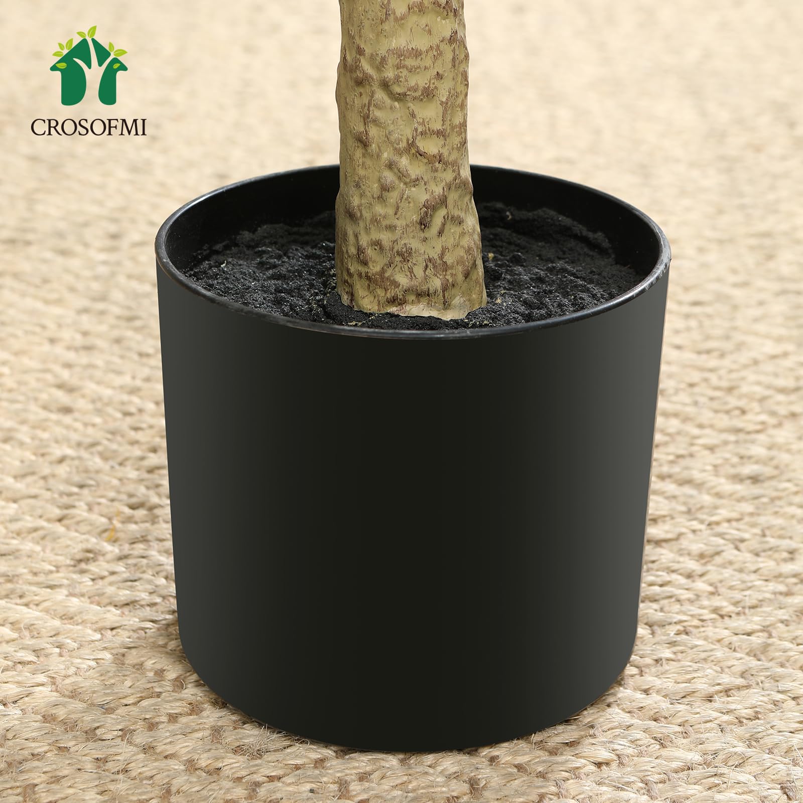 CROSOFMI Olivier Artificiel 150cm en Pot Fausse Plante Verte Décoration pour Intérieur Extérieur Maison Chambre Salon Balcon Cour Jardin