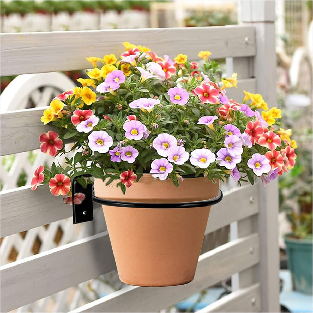 5piezas Soporte de Pared para Macetas de Hierro Duradero Diseño Práctico para Flores y Plantas para Jardín Balcón y Oficina